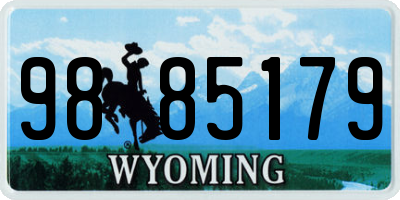 WY license plate 9885179