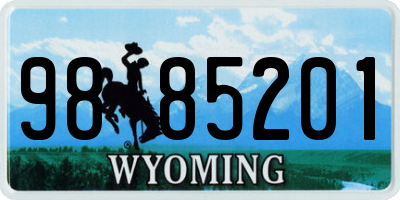WY license plate 9885201