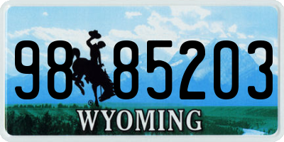 WY license plate 9885203