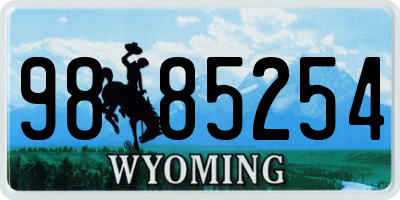 WY license plate 9885254