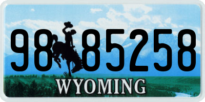 WY license plate 9885258
