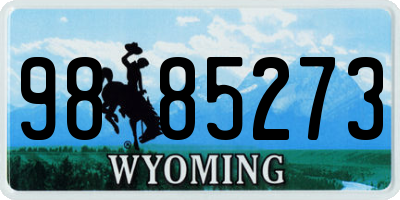 WY license plate 9885273