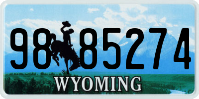 WY license plate 9885274