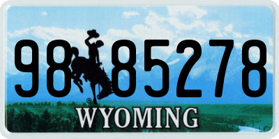 WY license plate 9885278