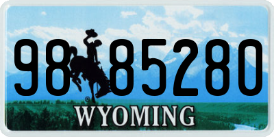 WY license plate 9885280