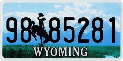 WY license plate 9885281