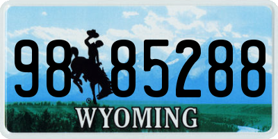 WY license plate 9885288