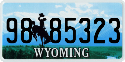 WY license plate 9885323