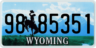 WY license plate 9885351
