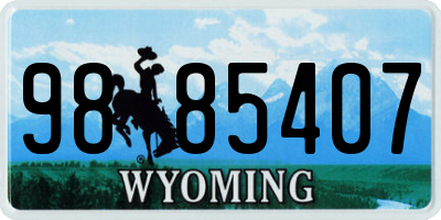 WY license plate 9885407