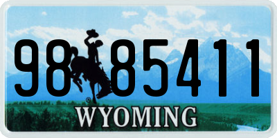 WY license plate 9885411