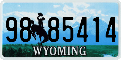 WY license plate 9885414