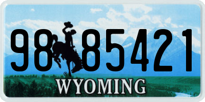 WY license plate 9885421