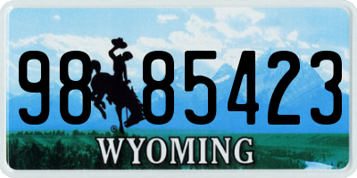 WY license plate 9885423