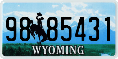 WY license plate 9885431
