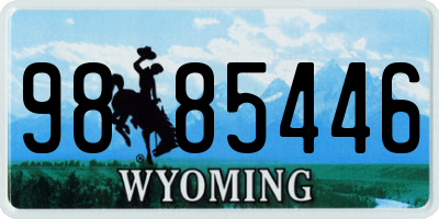 WY license plate 9885446