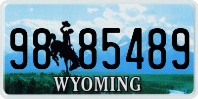 WY license plate 9885489