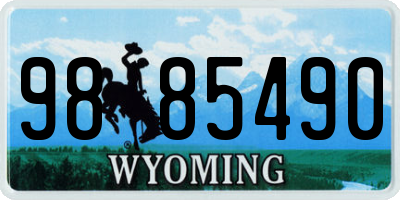 WY license plate 9885490