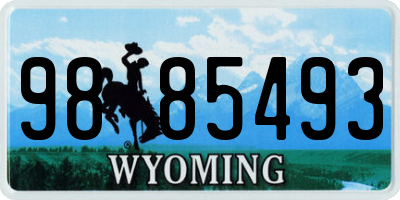 WY license plate 9885493