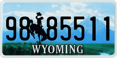 WY license plate 9885511
