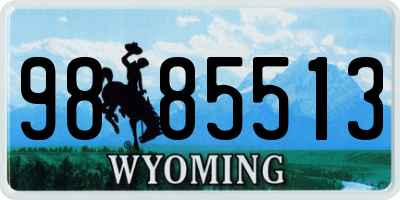 WY license plate 9885513