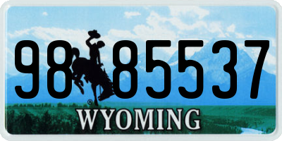 WY license plate 9885537
