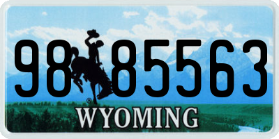 WY license plate 9885563