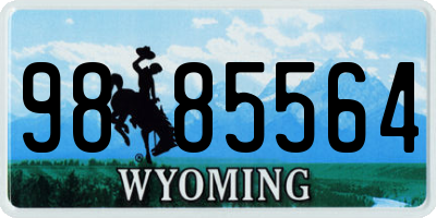 WY license plate 9885564