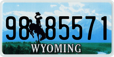 WY license plate 9885571