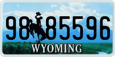 WY license plate 9885596