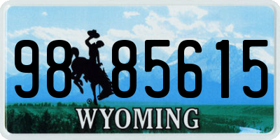 WY license plate 9885615