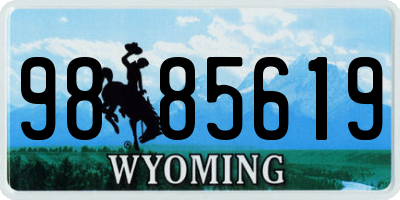 WY license plate 9885619