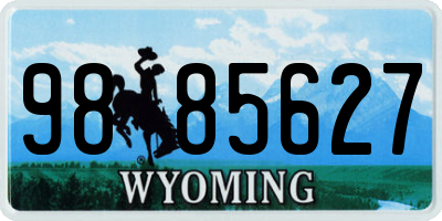 WY license plate 9885627