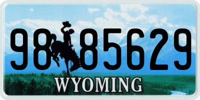 WY license plate 9885629