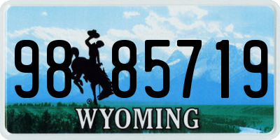 WY license plate 9885719