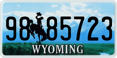 WY license plate 9885723