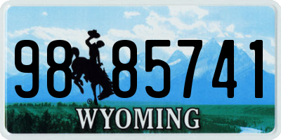 WY license plate 9885741