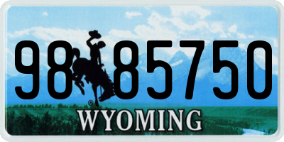 WY license plate 9885750
