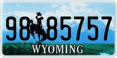 WY license plate 9885757