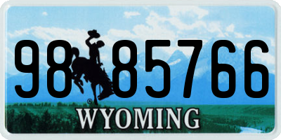 WY license plate 9885766