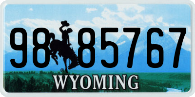 WY license plate 9885767