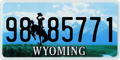 WY license plate 9885771