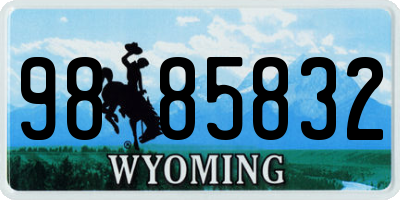 WY license plate 9885832