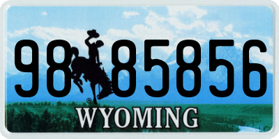 WY license plate 9885856