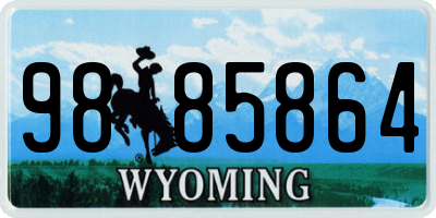 WY license plate 9885864