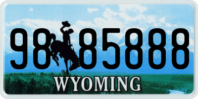 WY license plate 9885888
