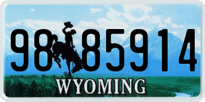 WY license plate 9885914