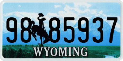 WY license plate 9885937