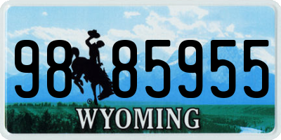 WY license plate 9885955