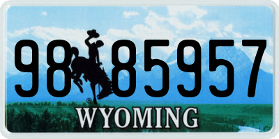 WY license plate 9885957